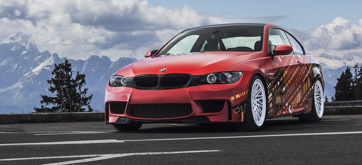 BMW E92 mit ap Gewindefahrwerk auf einer Alpenstraße