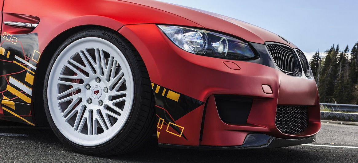 Schöne Tieferlegung bei dem ap Gewindefahrwerk für den 3er BMW E92